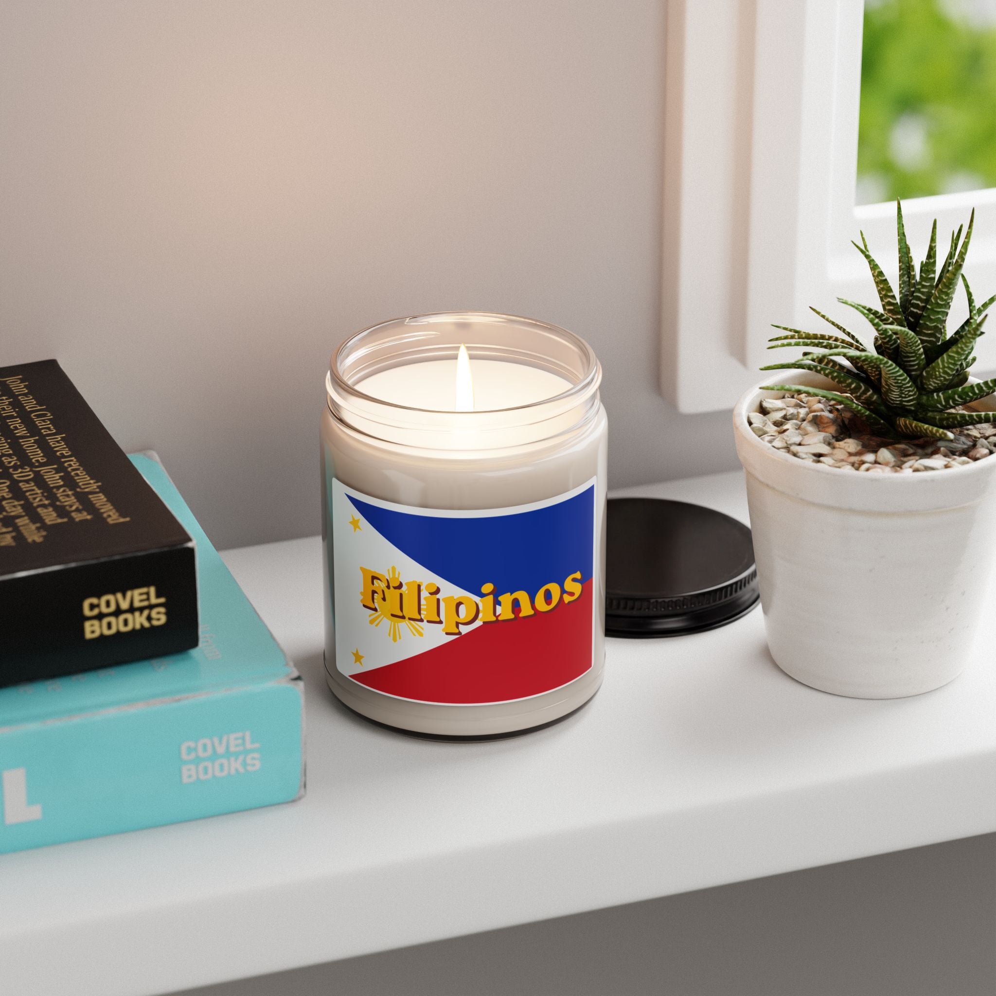 Filipinos Flag Soy Candle — 9oz Scented Jar (Patriotic Filipino Pride)