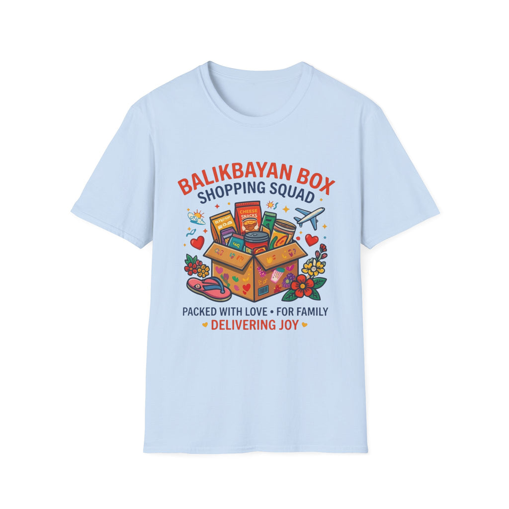 Balikbayan Box T-Shirt — "Balikbayan Box Shopping Squad" Filipino Care Package Tee