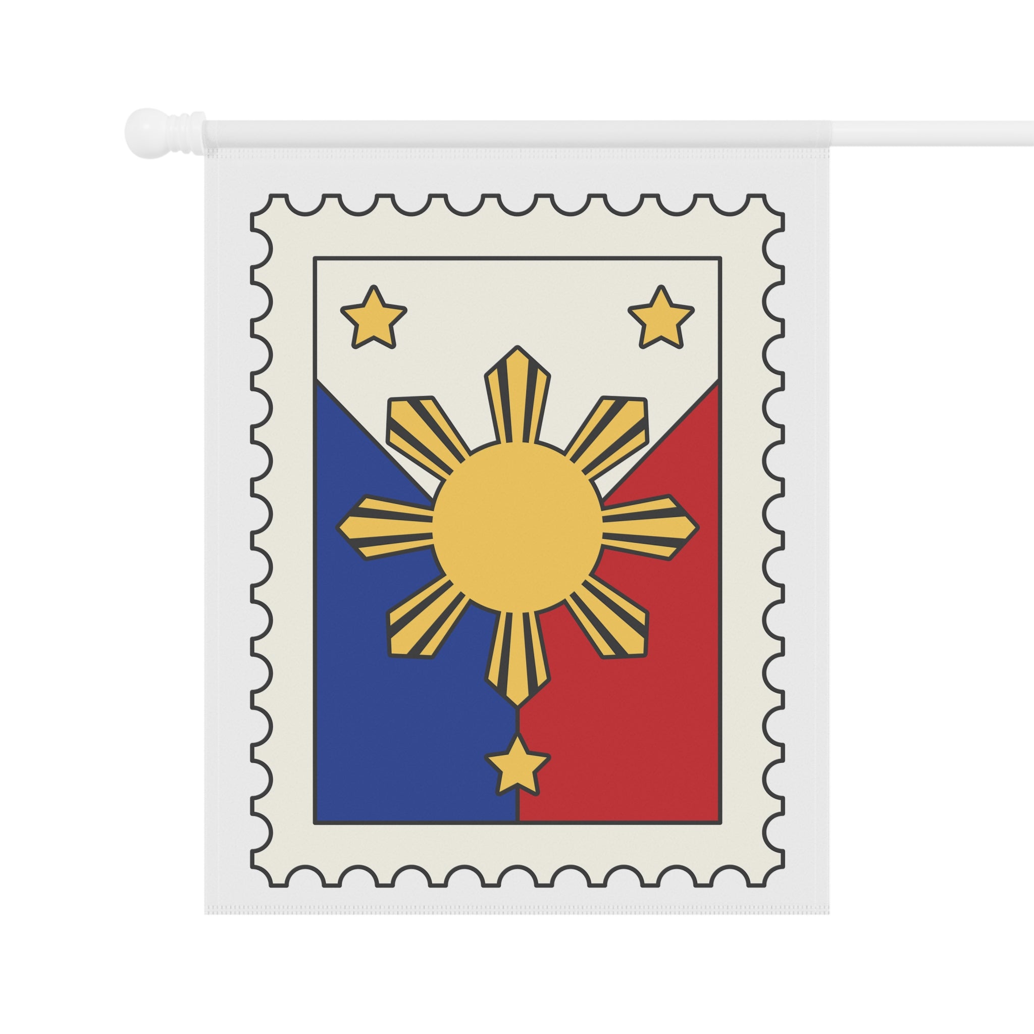 Filipino Sun Stamp Garden Flag — Patriotic Philippines House Banner