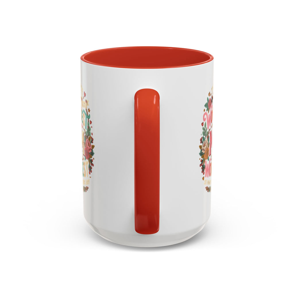 World's Best Mom Accent Coffee Mug — Floral Mother's Day 11/15oz