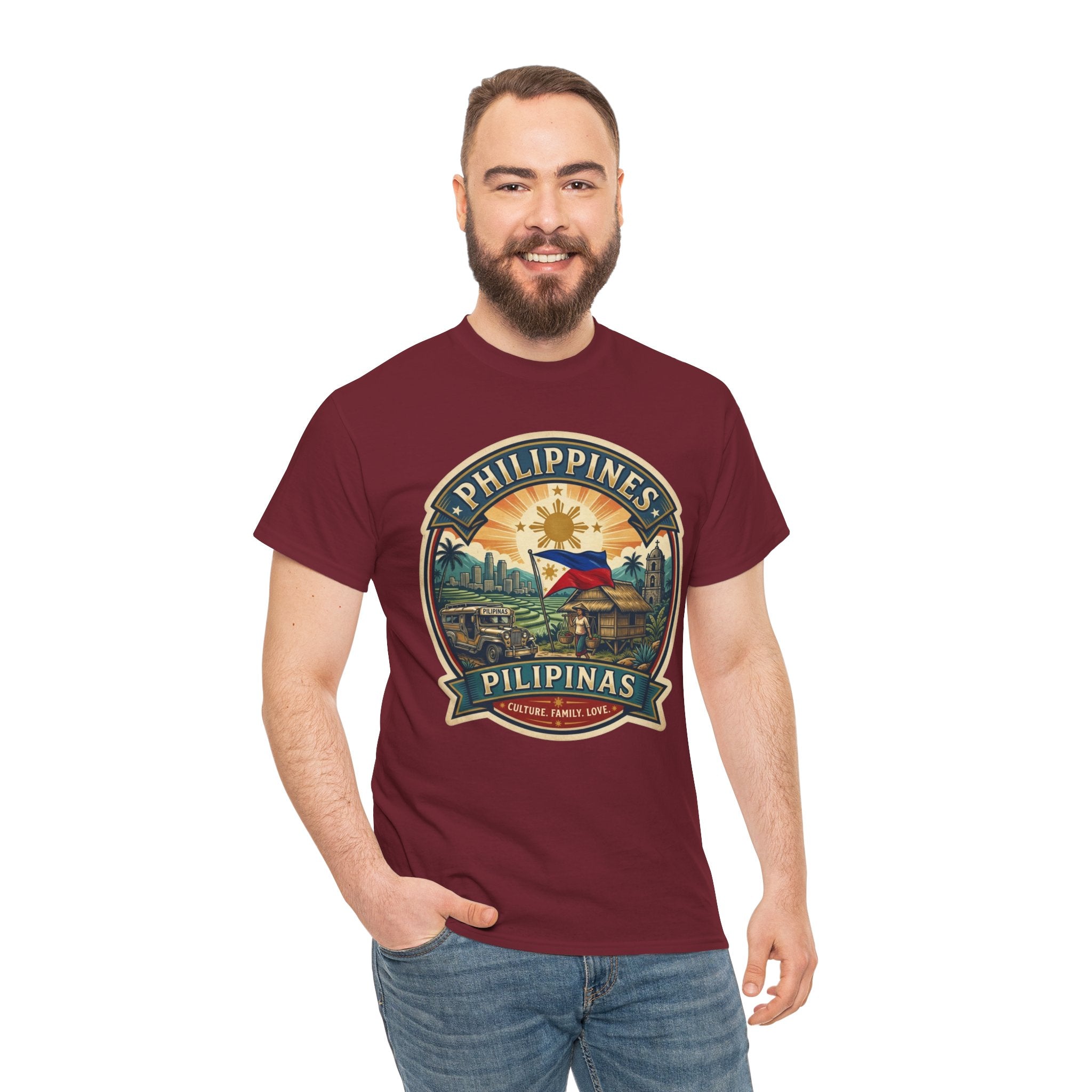 Philippines Vintage Badge T-Shirt – Filipino Pride Travel Tee
