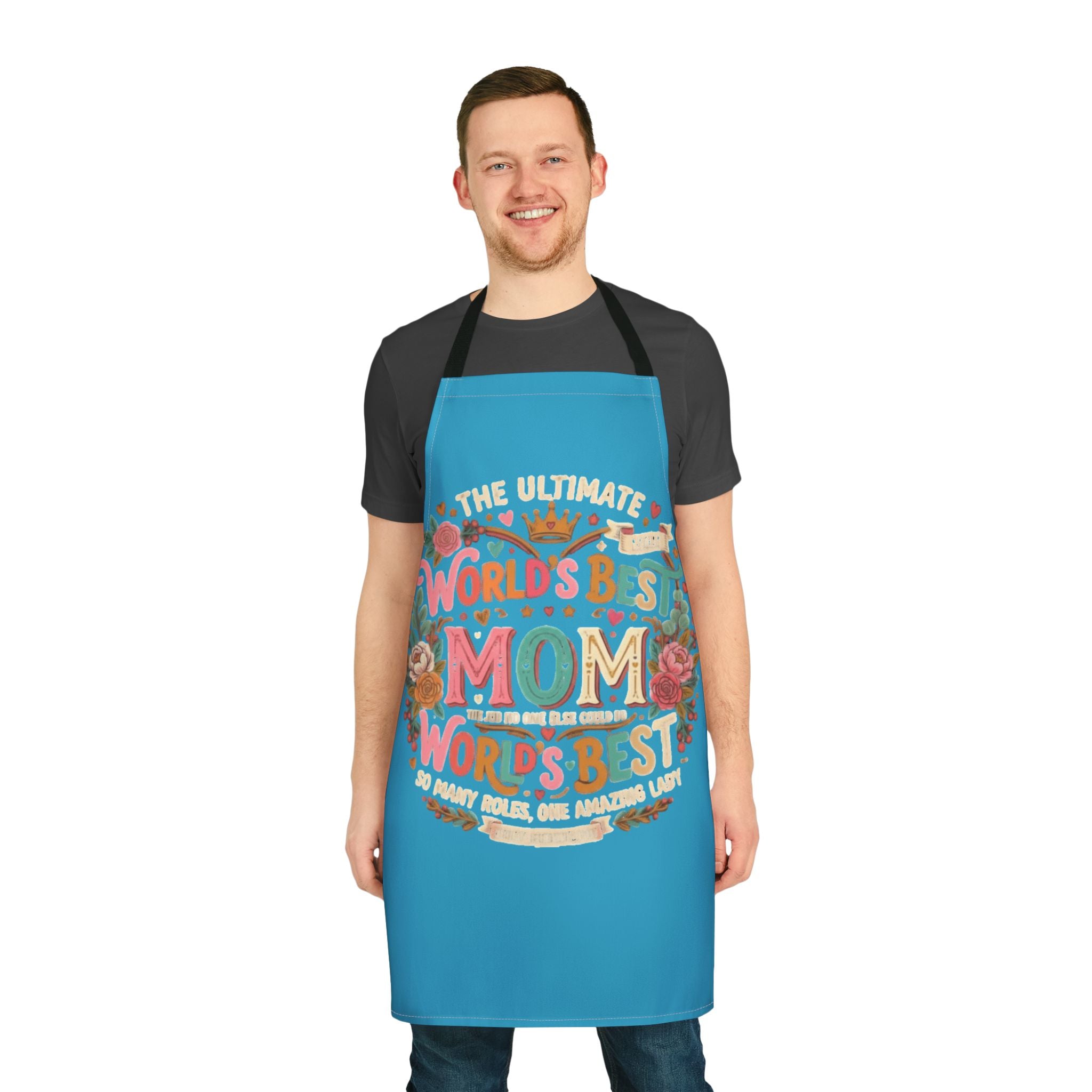 World's Best Mom Apron — Floral ‘The Ultimate’ Gift for Mother's Day & Cooking