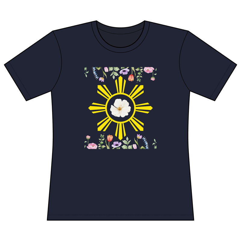 Women's Performance Tee — Floral Sun Philippine, pinoy, filipino Sunburst Design