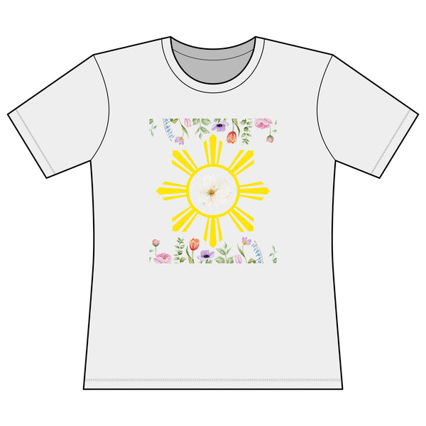 Women's Performance Tee — Floral Sun Philippine, pinoy, filipino Sunburst Design