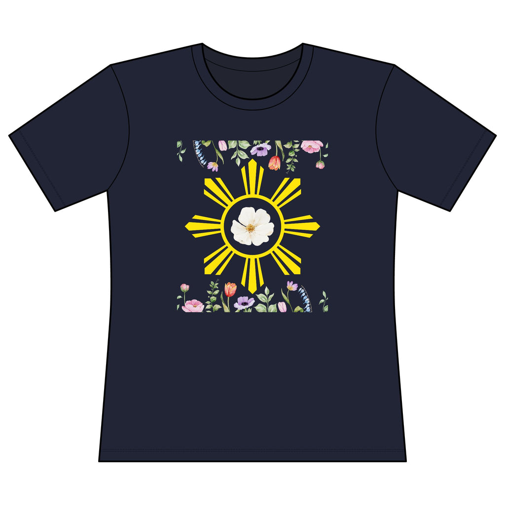 Women's Performance Tee — Floral Sun Philippine, pinoy, filipino Sunburst Design