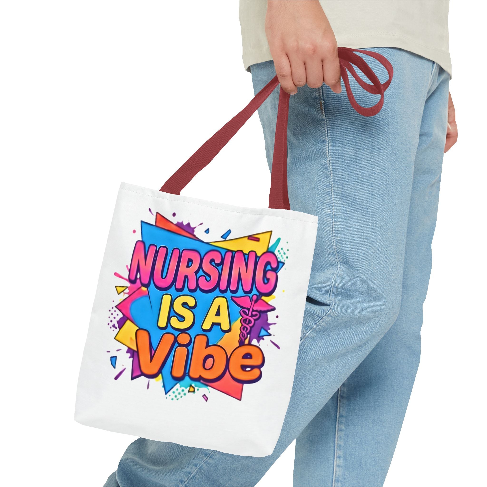 Nursing Is a Vibe Tote Bag – Colorful Nurse Gift Tote for Nurses