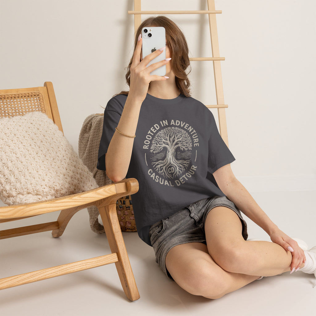 Adventure Tree T‑Shirt — "Rooted in Adventure, Casual Detour" Outdoor Graphic Tee