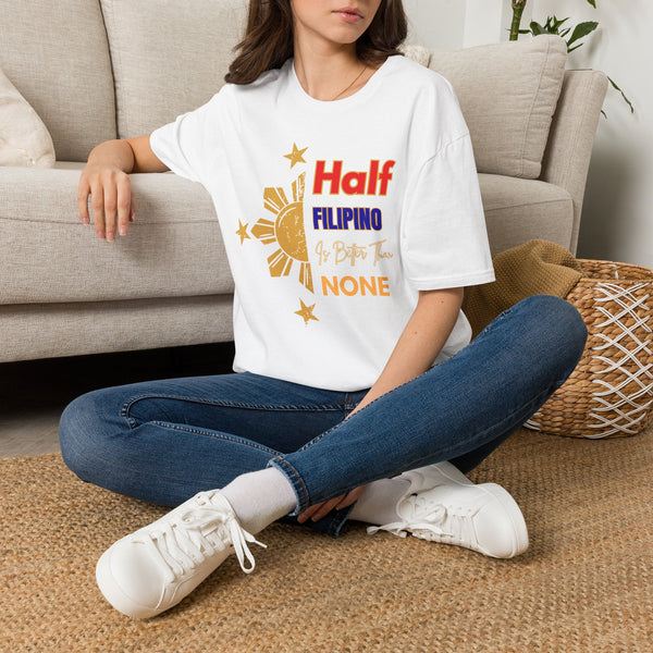 Half Filipino T-Shirt – Patriotic Sun & Stars Filipino Pride Tee