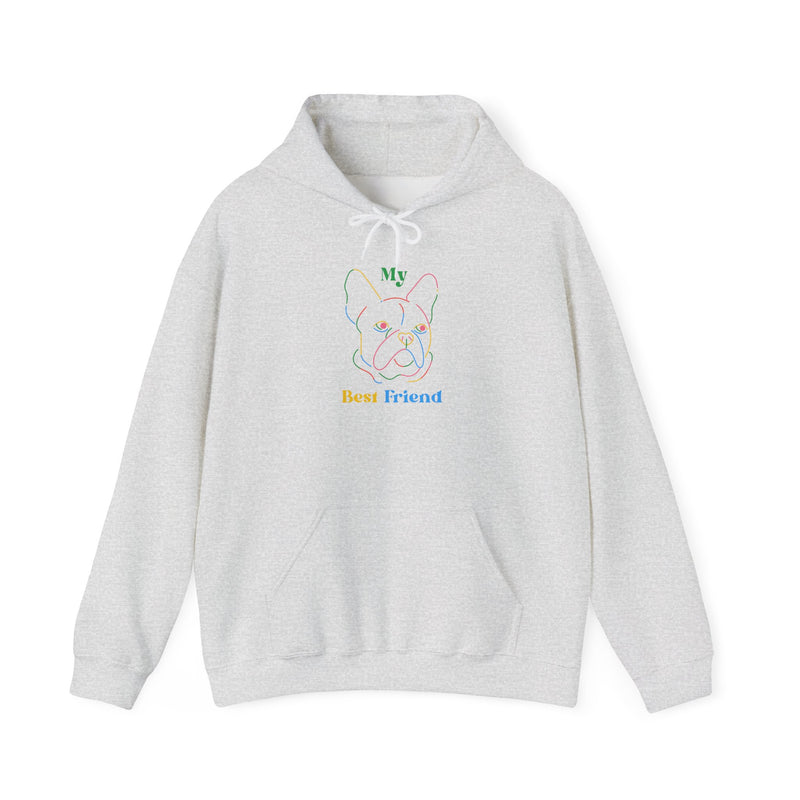 Hoodie - "My Best Friend" Rainbow Outline French Bulldog hoodie