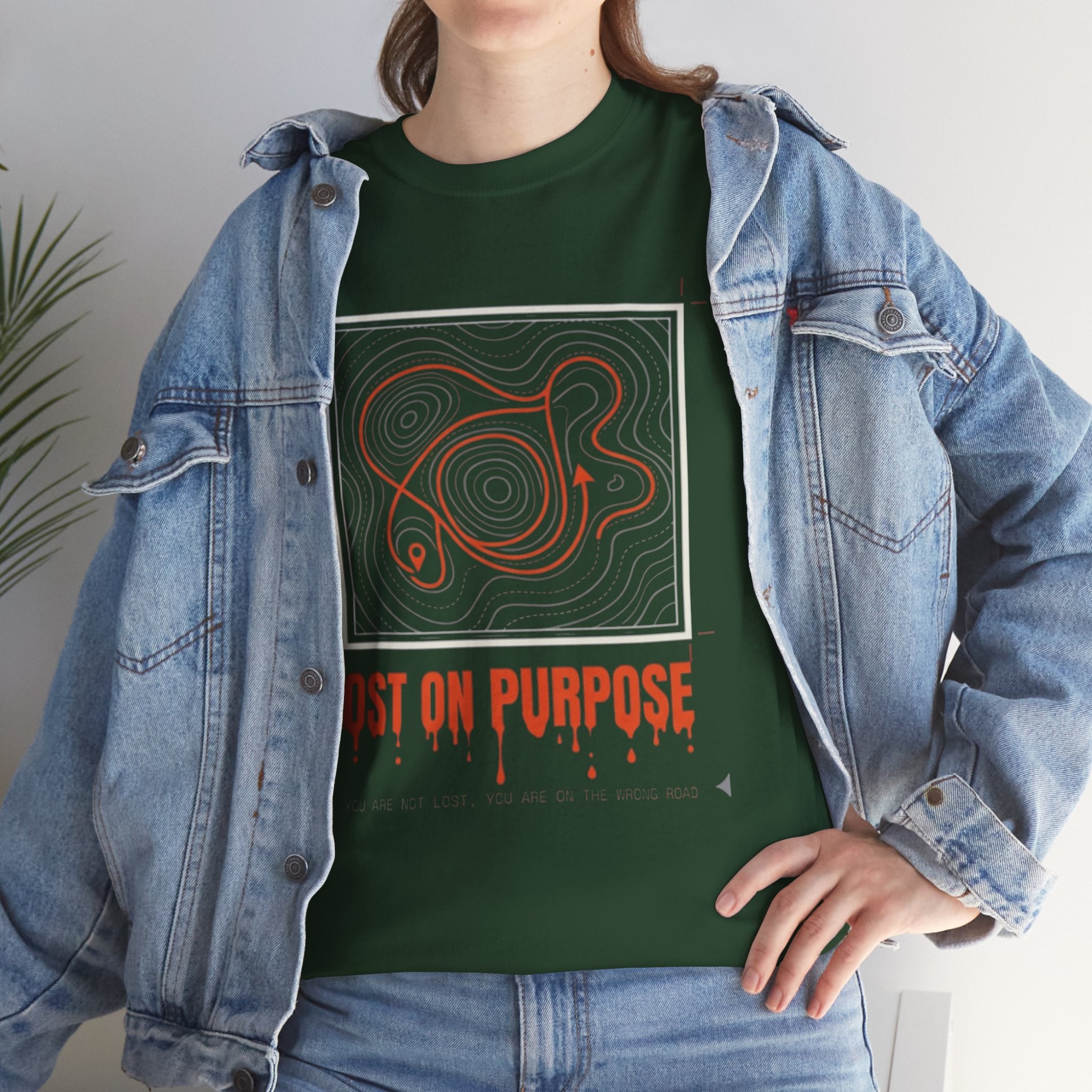 Lost On Purpose T-Shirt - Casual Detour-— Abstract Line Art Graphic Tee