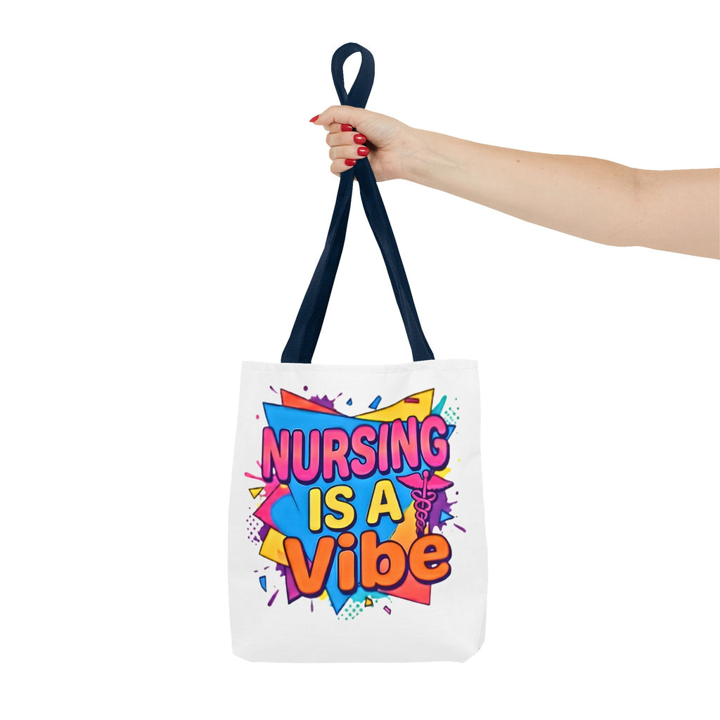 Nursing Is a Vibe Tote Bag – Colorful Nurse Gift Tote for Nurses