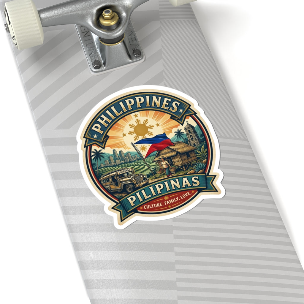 Philippines Vintage Crest Sticker — Pilipinas Culture, Family, Love