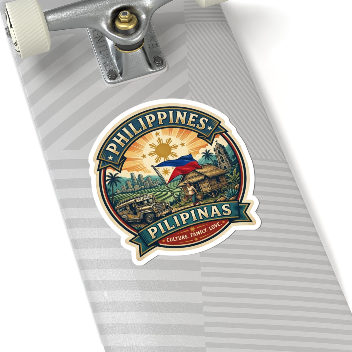 Philippines Vintage Crest Sticker — Pilipinas Culture, Family, Love