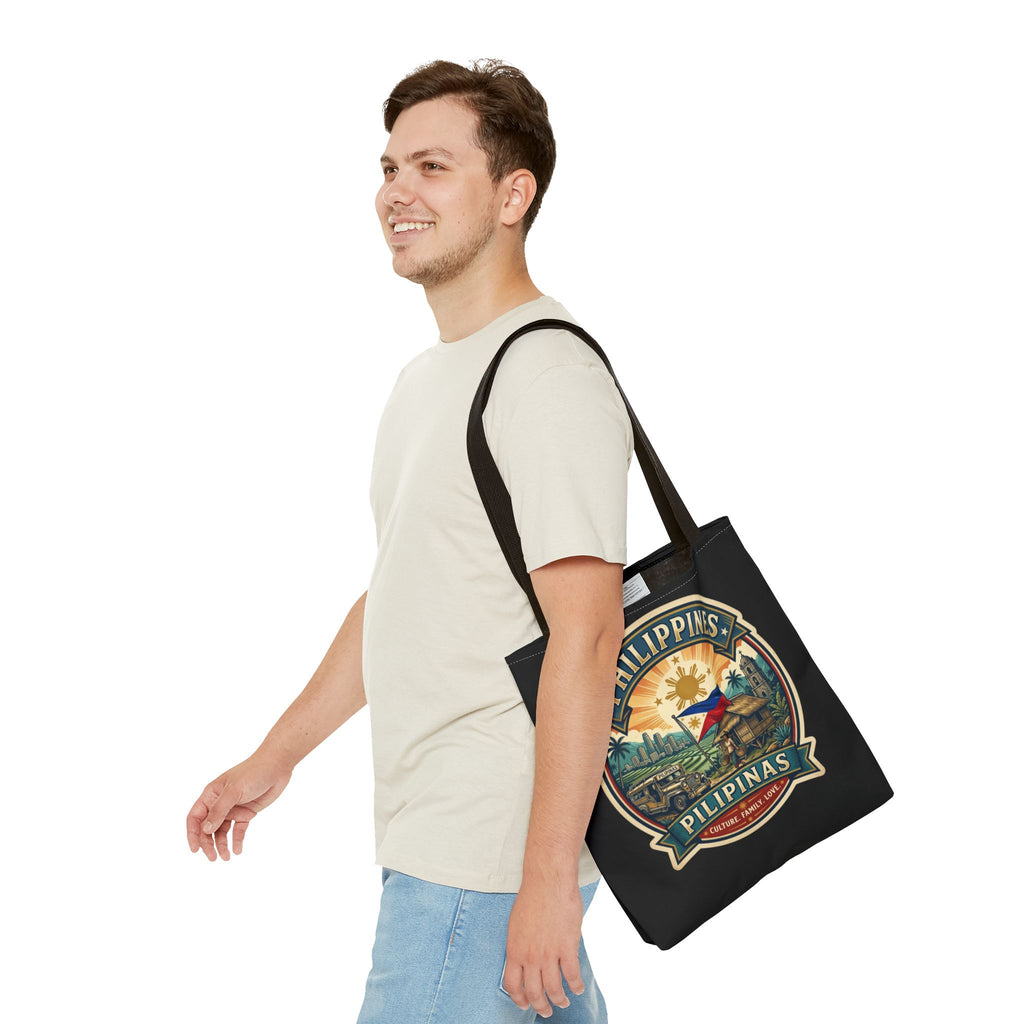 Philippines Vintage Travel Tote Bag — Pilipinas Flag & Island Scene