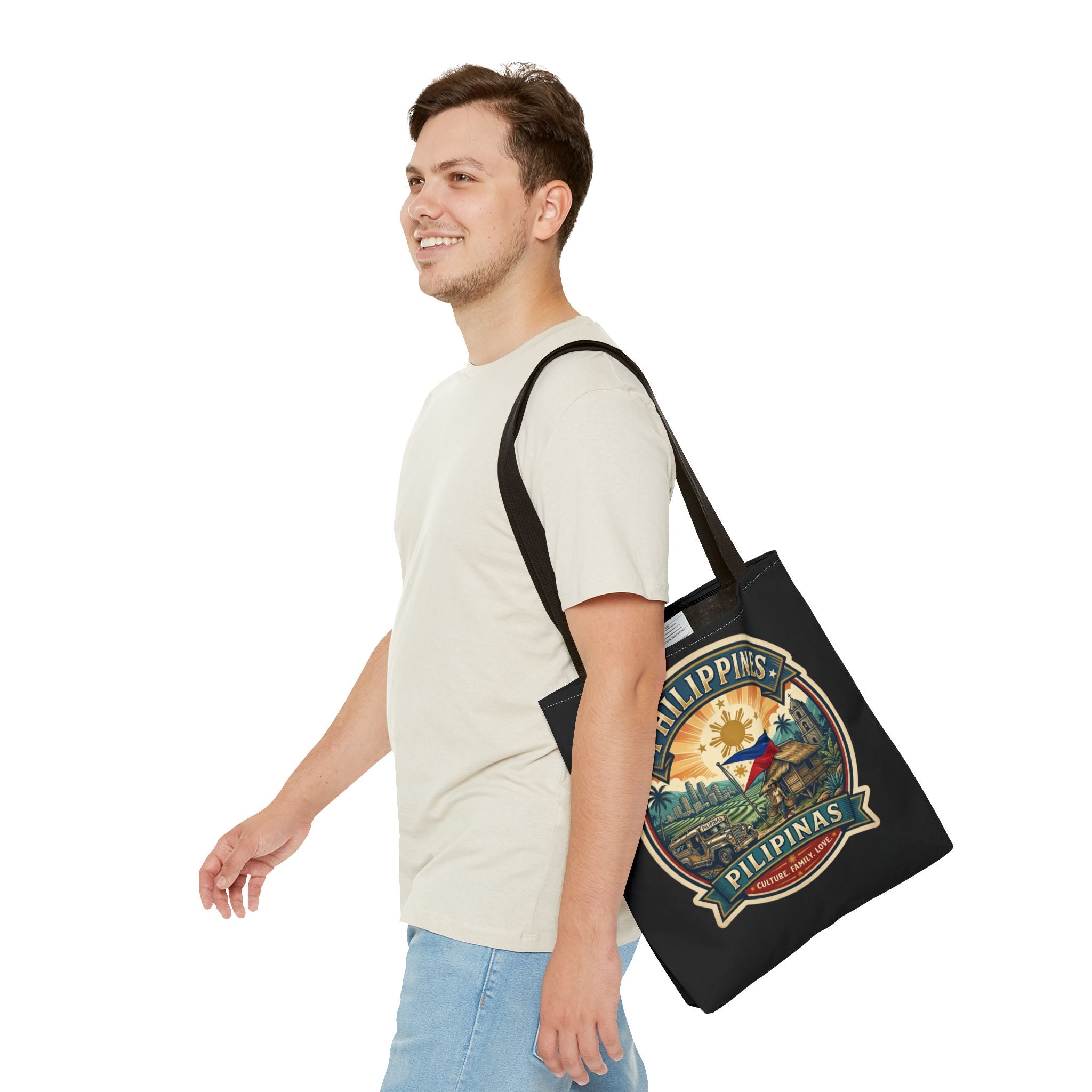 Philippines Vintage Travel Tote Bag — Pilipinas Flag & Island Scene