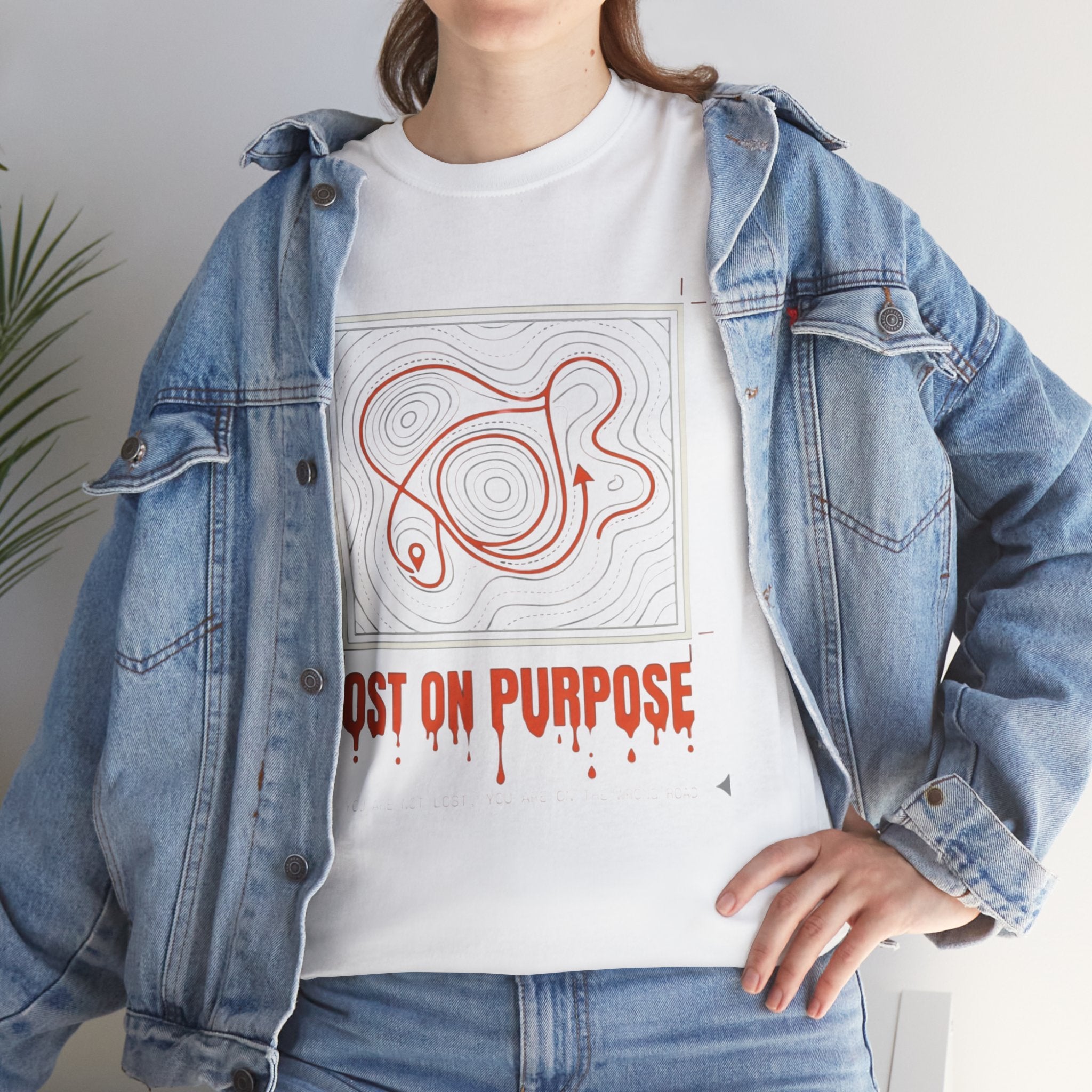 Lost On Purpose T-Shirt - Casual Detour-— Abstract Line Art Graphic Tee