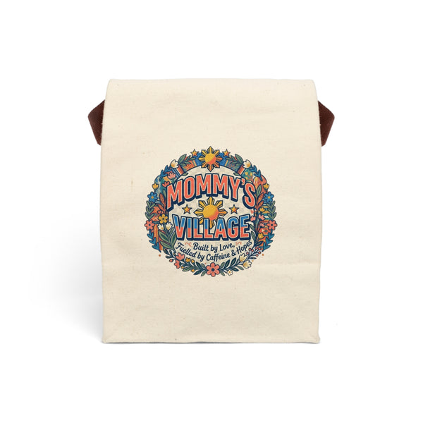 Mommy's Village Canvas Lunch Bag with Strap —Filipino, Phillipine's Design for Mom Floral Retro Mom Tote