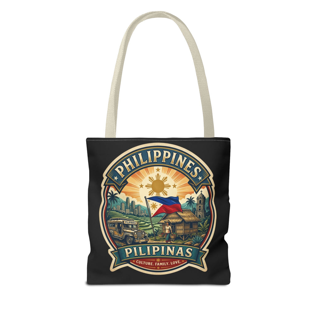 Philippines Vintage Travel Tote Bag — Pilipinas Flag & Island Scene