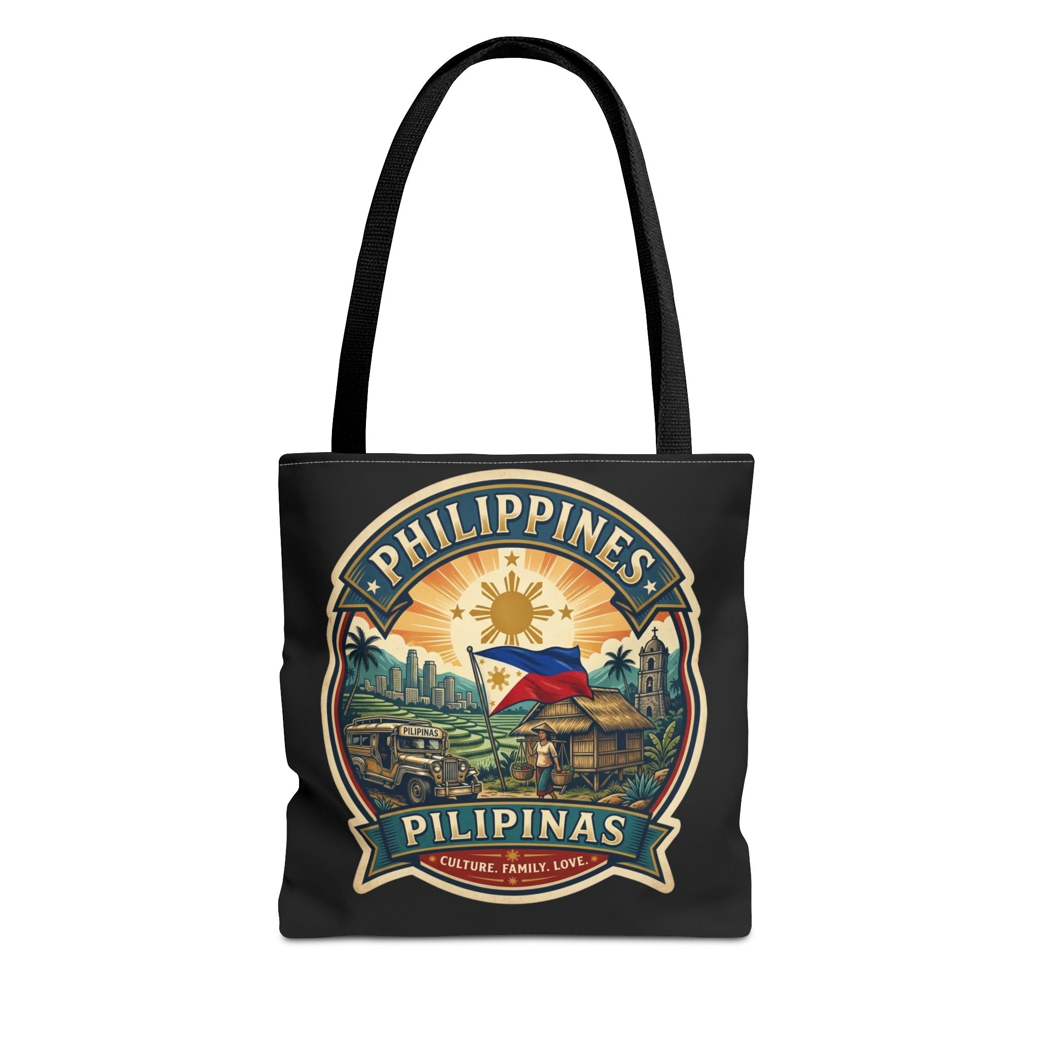 Philippines Vintage Travel Tote Bag — Pilipinas Flag & Island Scene