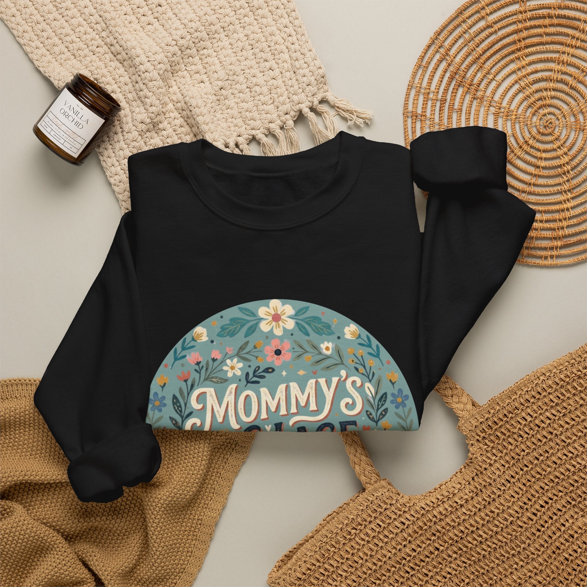 Mommy's Village Floral Crewneck Sweatshirt — Mom Life Cozy Pullover