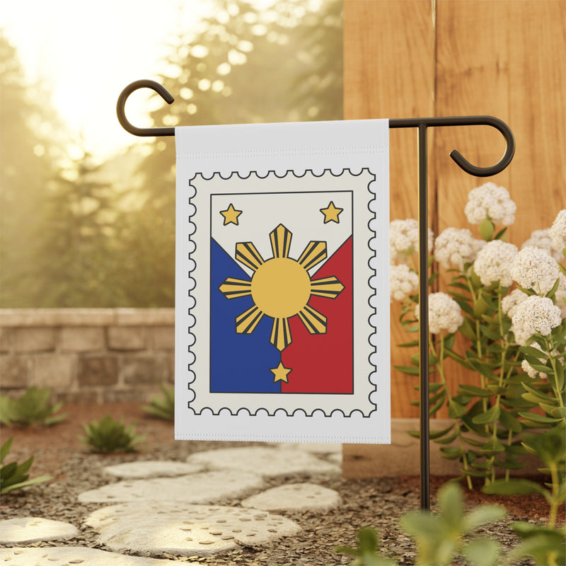 Filipino Sun Stamp Garden Flag — Patriotic Philippines House Banner