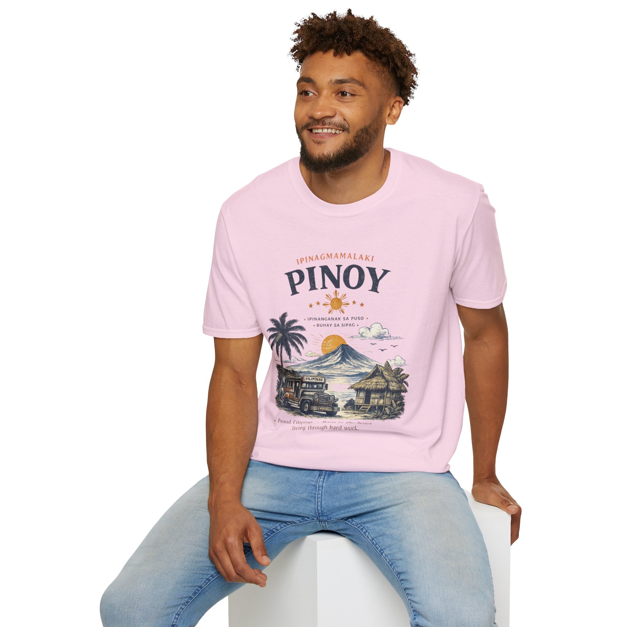 Pinoy Philippines T-Shirt – Vintage Mayon Volcano & Beach Travel Tee