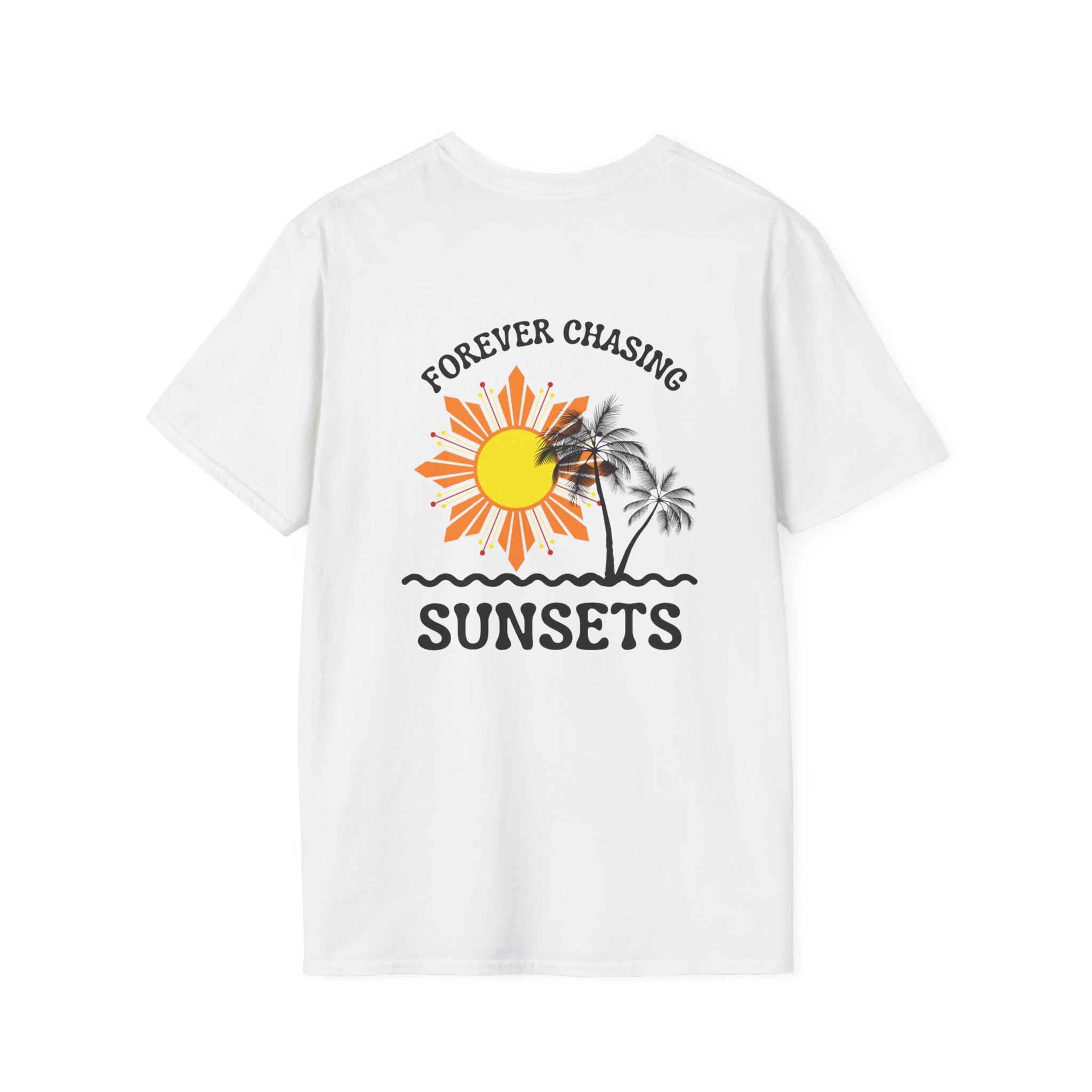 Philippines Sunset Graphic T-Shirt — "Forever Chasing Sunsets" Tropical Palm Tee