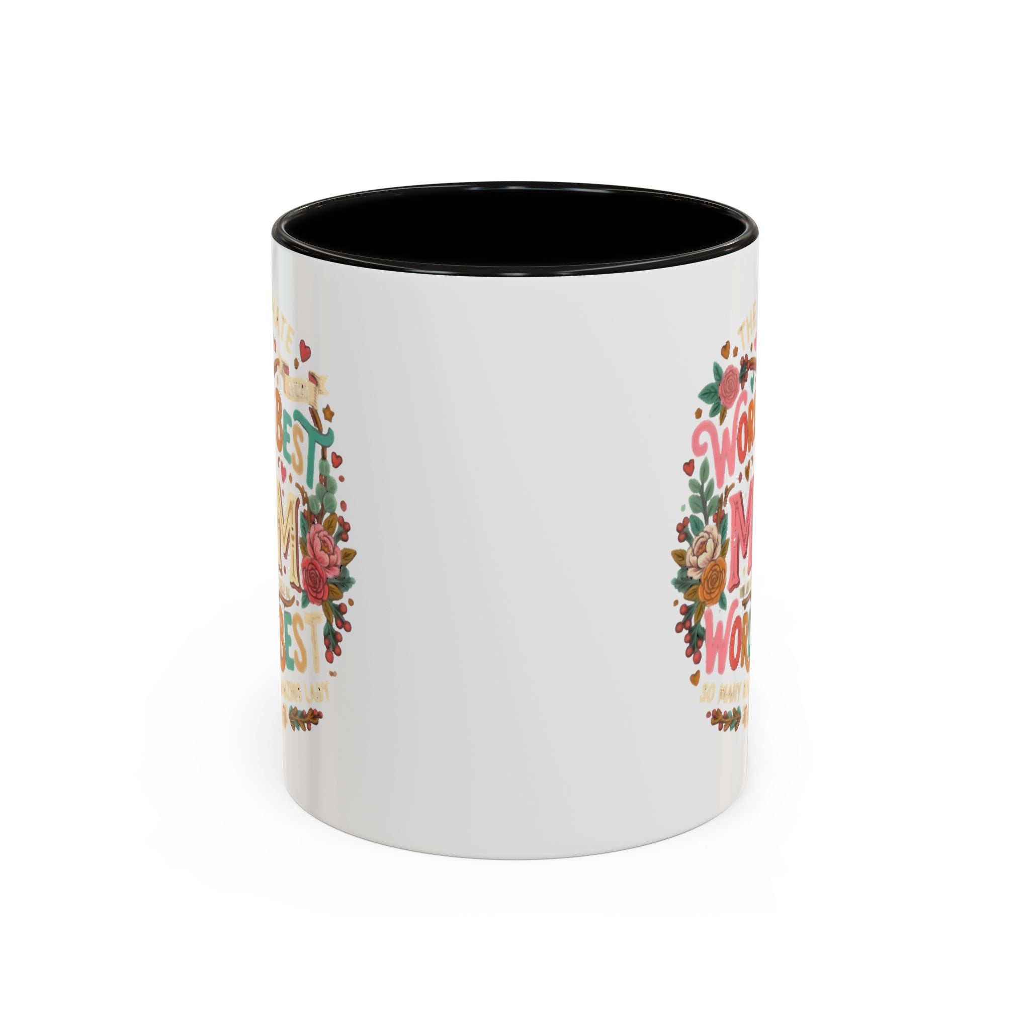 World's Best Mom Accent Coffee Mug — Floral Mother's Day 11/15oz