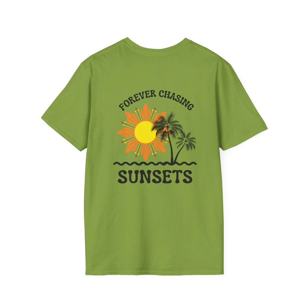 Philippines Sunset Graphic T-Shirt — "Forever Chasing Sunsets" Tropical Palm Tee