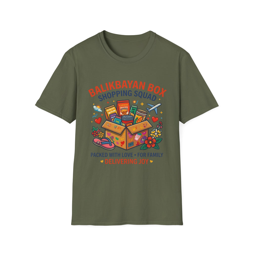 Balikbayan Box T-Shirt — "Balikbayan Box Shopping Squad" Filipino Care Package Tee